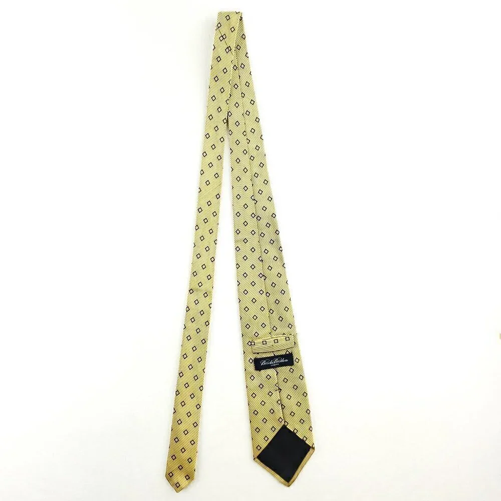 Brooks Brothers Makers Geometric Neck Tie Silk Cotton Textured 60